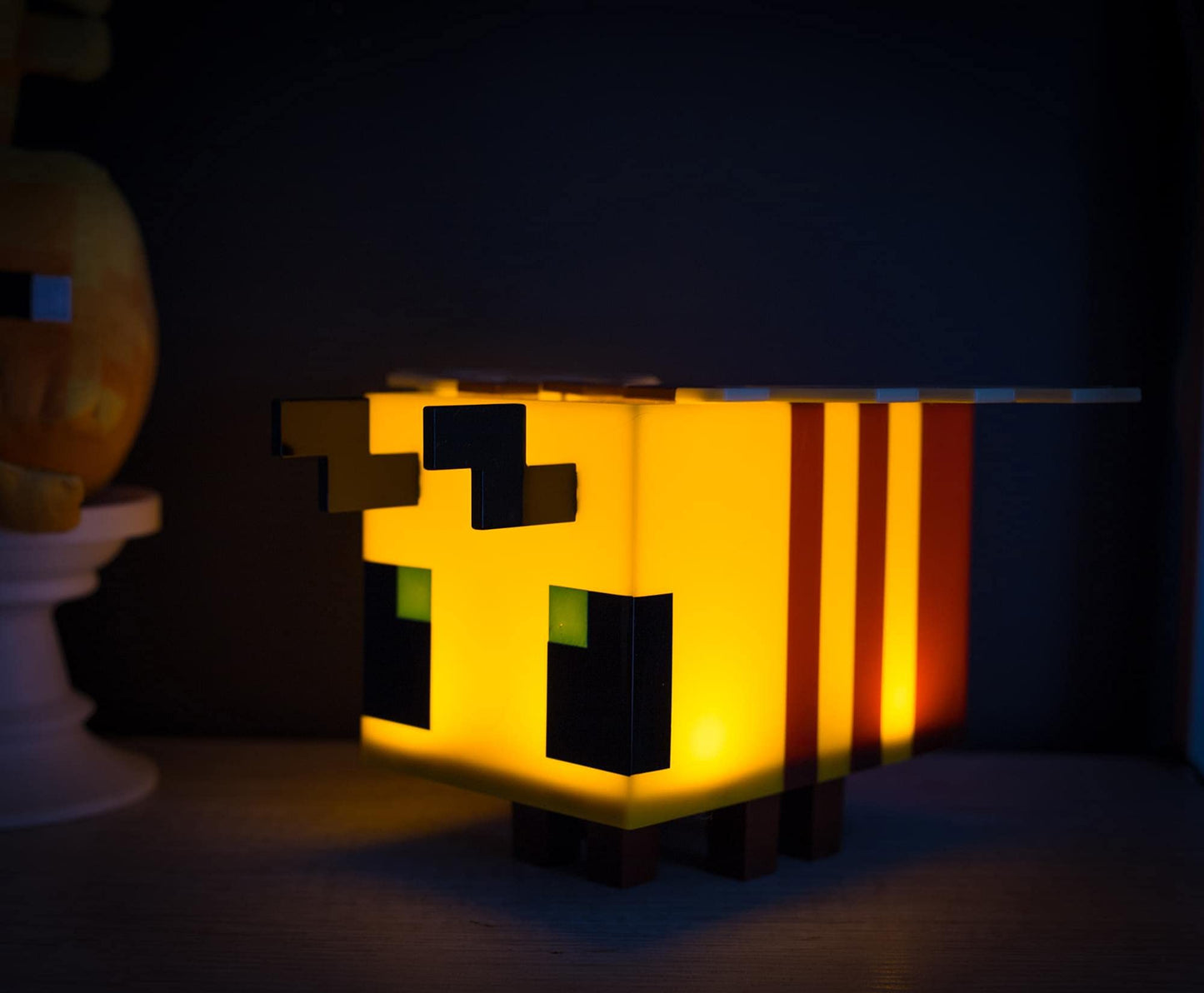Minecraft Bee Mood Light - 5 Inch Yellow Figural Lamp, Resin Model 16688