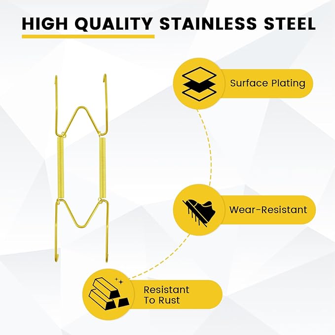 9 Pcs Plate Hangers for Wall, 6/8/10 Inch Stainless Steel Invisible Plate Hangers, Heavy Duty Wall Plate Hangers with Wall Hooks and Tips Protector for Decorative Plates and Arts