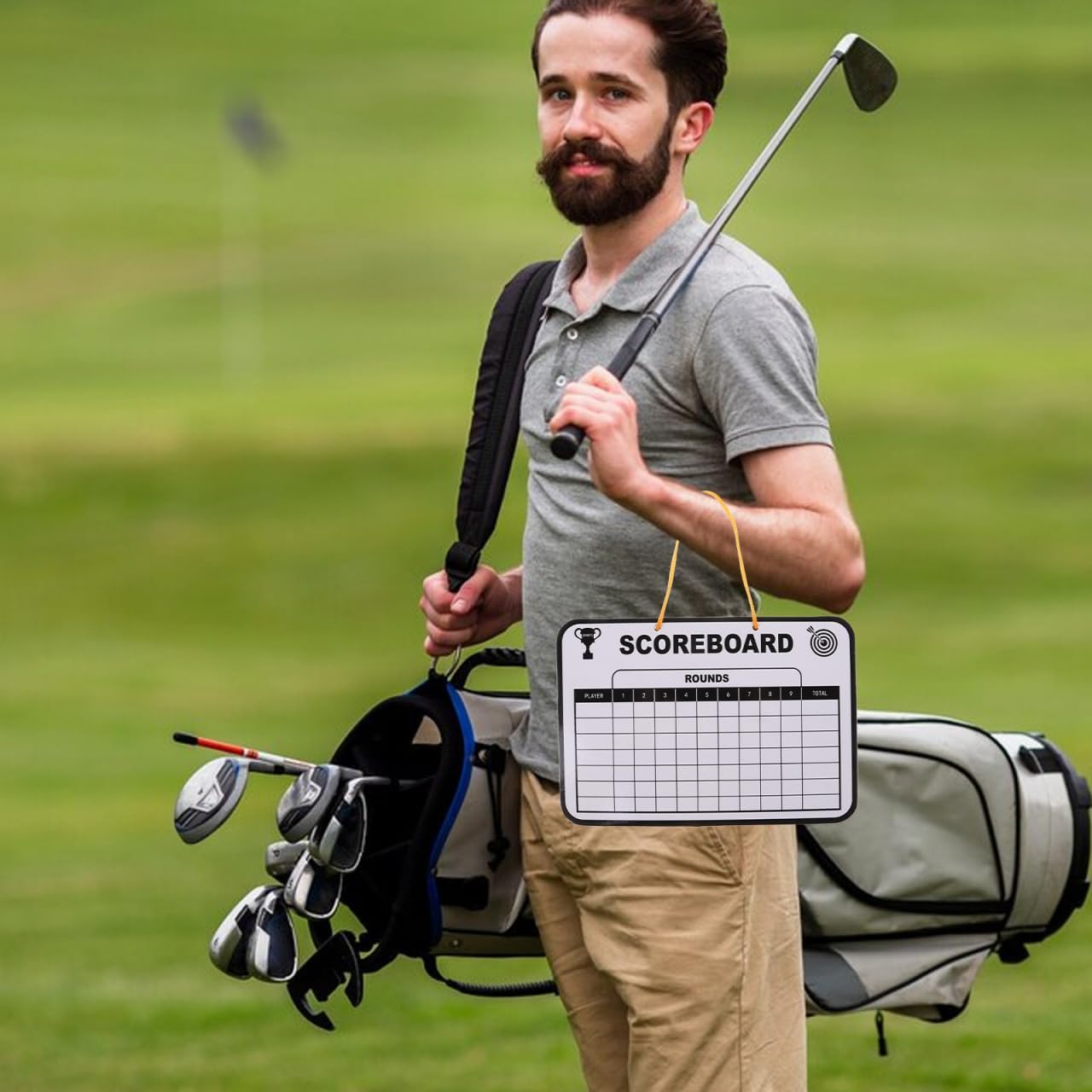 Golf Scoreboard Double-Sided Dry Erase Scorecard for Keeping Compact and Portable Whiteboard for Kids and Adults