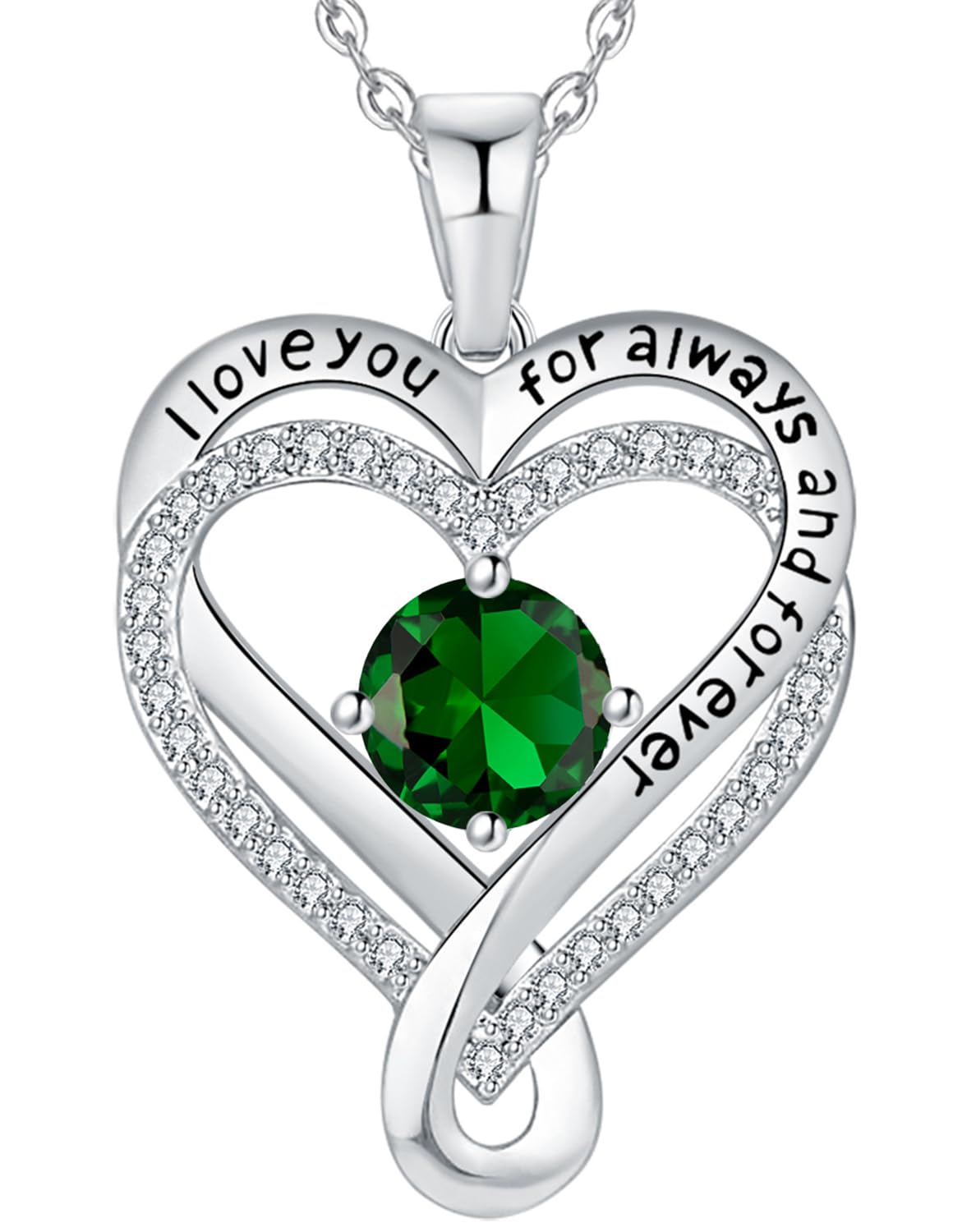 Gifts for Women Wife Infinity Heart Emerlad Birthstone Jewelry for Women Anniversary for Wife Birthday Gift Ideas for Girlfriend