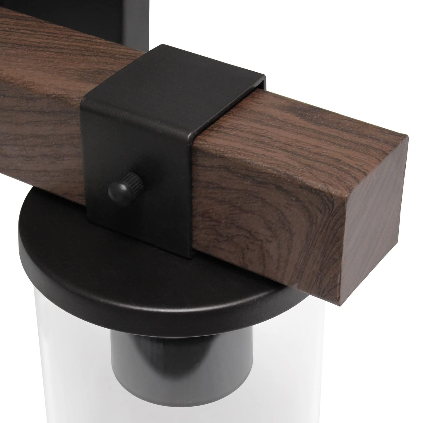 LALIA HOME Bath Vanity Light Fixture, 3 Light, Rustic Wood Look, Brown, Model LHV-1002-BW