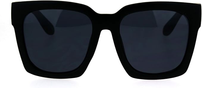 Womens Boyfriend Style XXL Oversize Horned Rim Thick Plastic Sunglasses