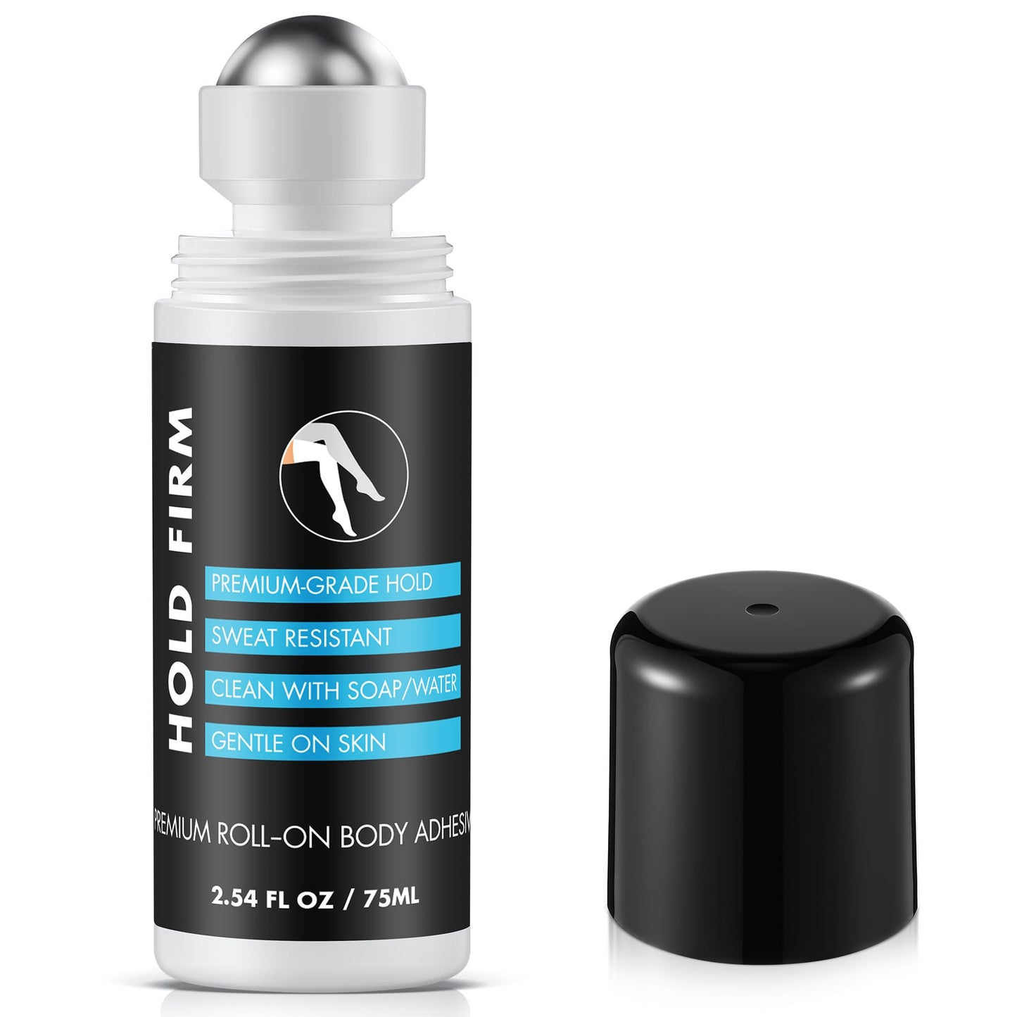 HappyAlley 1 Pcs Metal Roll On Body Glue for Skin & Clothing,Upgraded Sweat Resistant Body Adhesive for Dancers,Skin Adhesive fo