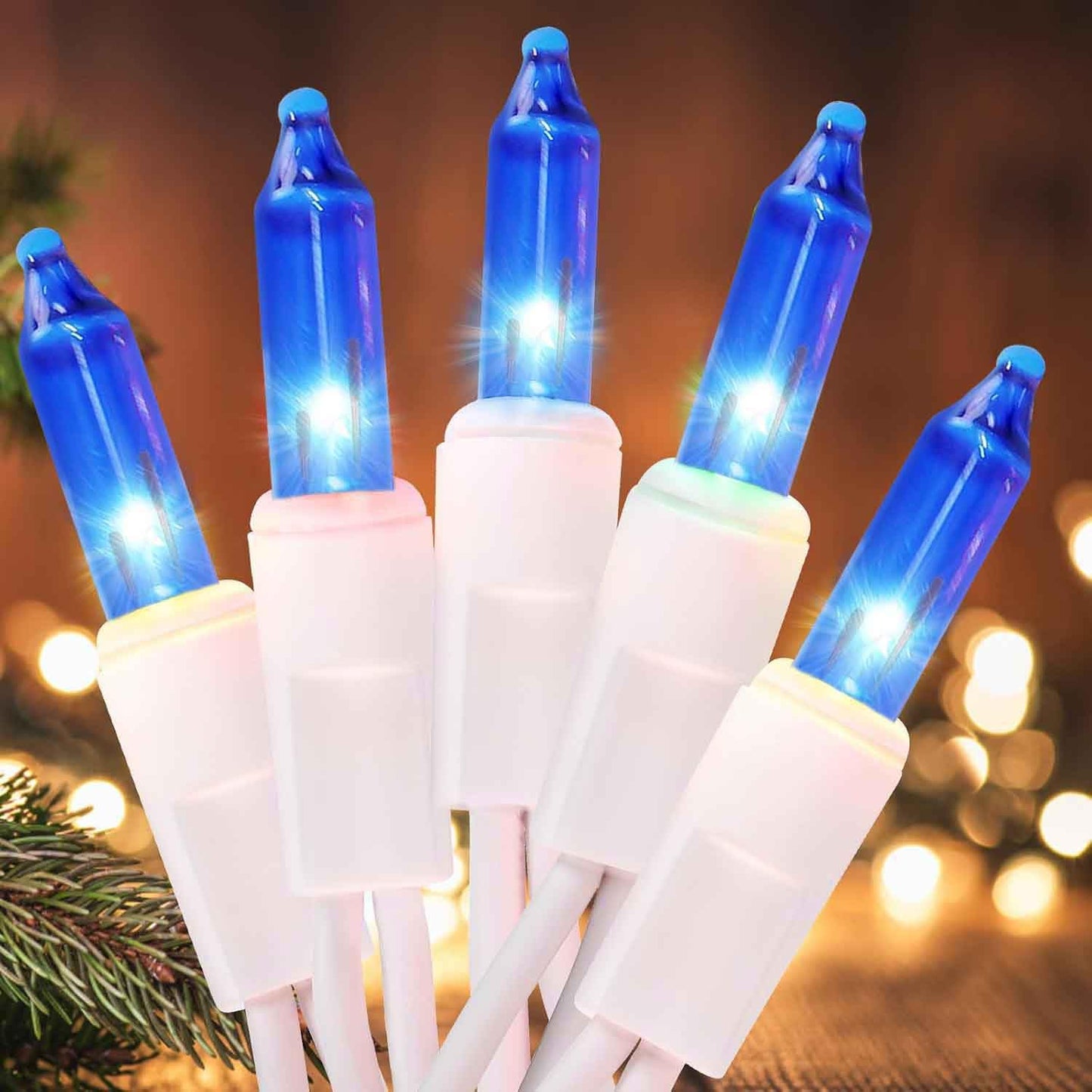 Meteds Christmas Lights 150 Count White Wire Ul Certified Connectable Warm White String Lights For Christmas Tree Garland Home Patio  Wedding Party Festival Decor-Blue