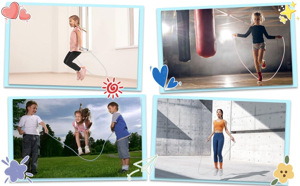 Jump Ropes Kids, Adjustable Children Jump Rope with ABS Handles and PVC Rope for Child Student Toddler