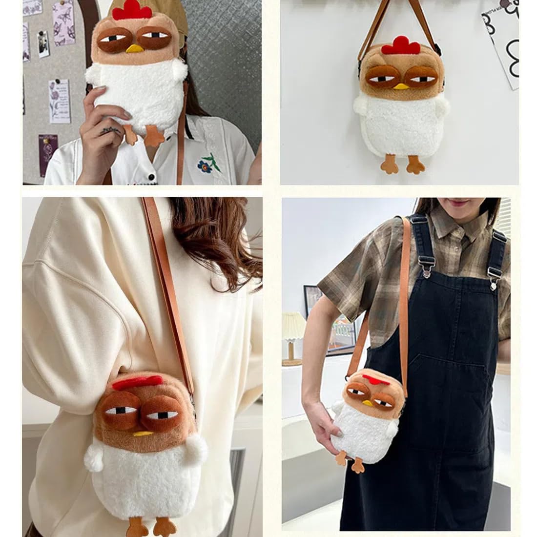 Cute Chick Purse for Girls, Mini Novelty Kids Purse, Kawaii Plush Anime Crossbody Bag for Little Girls, Teen Girls Trendy Stuff, Girls Crossbody Fluffy Purse for Kids, Perfect Gifts for Child