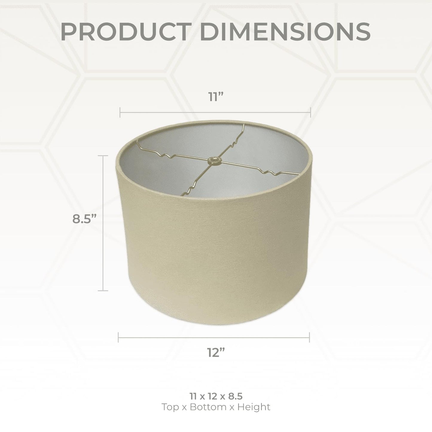 Royal Designs, Inc. HB-610-12LNBG Drum Lamp Shade, 11x12x8.5, Linen Beige