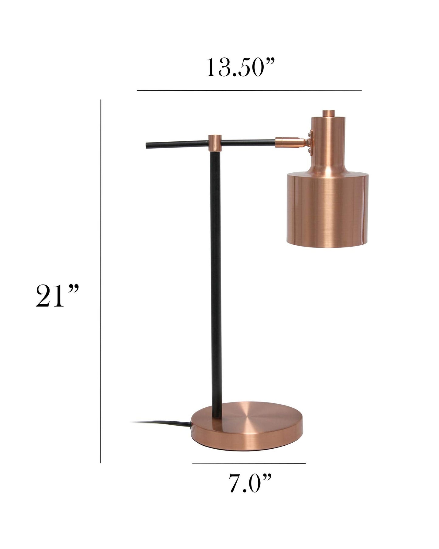 Simple Designs LT2074-RGD Metal Table Lamp, Iron, Rose Gold