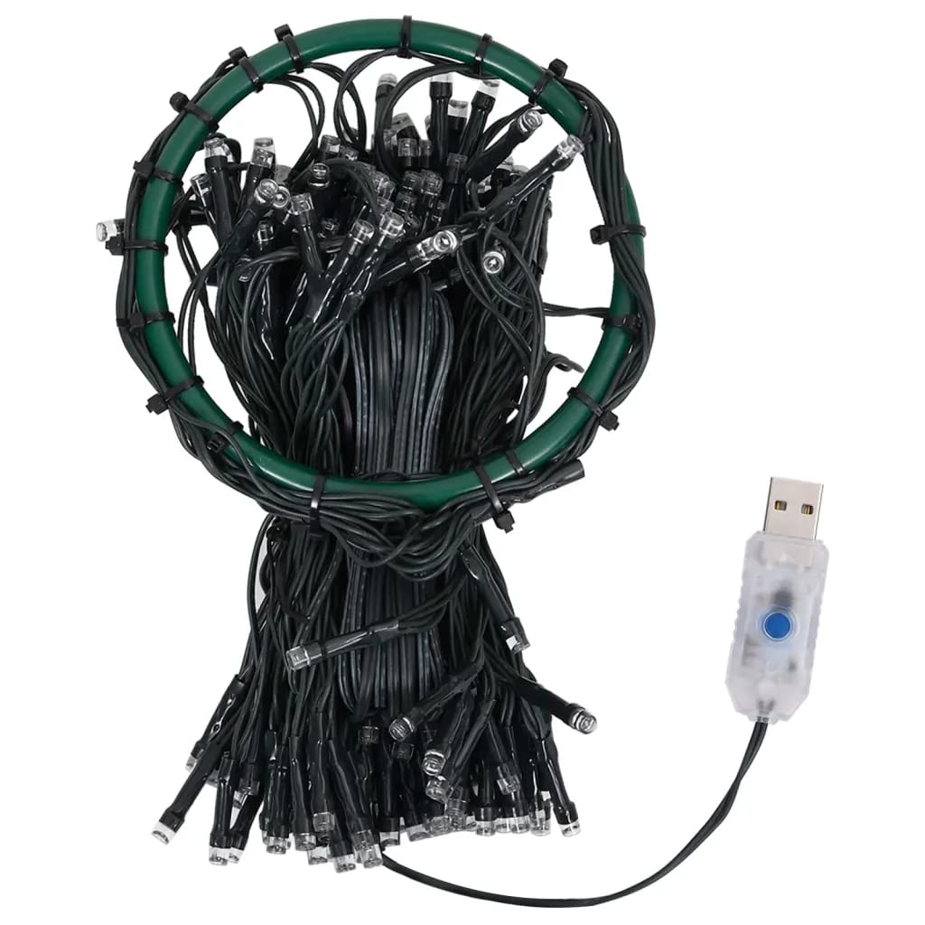 vidaXL Christmas Tree Net Lights 150 LEDs Cold White 59.1in Polyvinyl Chloride Model 328864