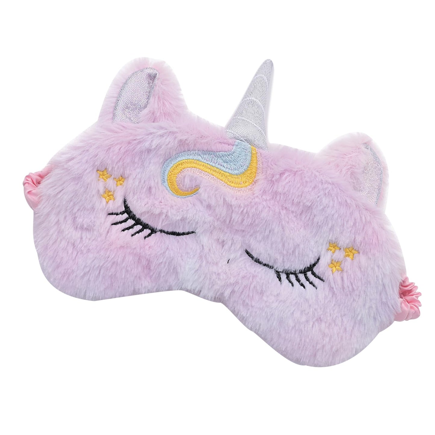Cute Animal Sleeping Mask Soft Plush Blindfold Cute Rabbit Panda Koala Eye Cover Eyeshade for Kids Teens Girls Women (Purple Horse)