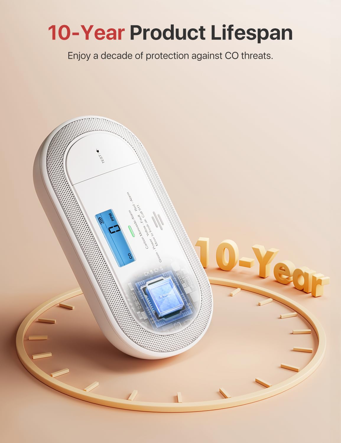 X-Sense Plug-in Carbon Monoxide Detector, with AAA Battery Backup, XC0C-SA, 1-Pack