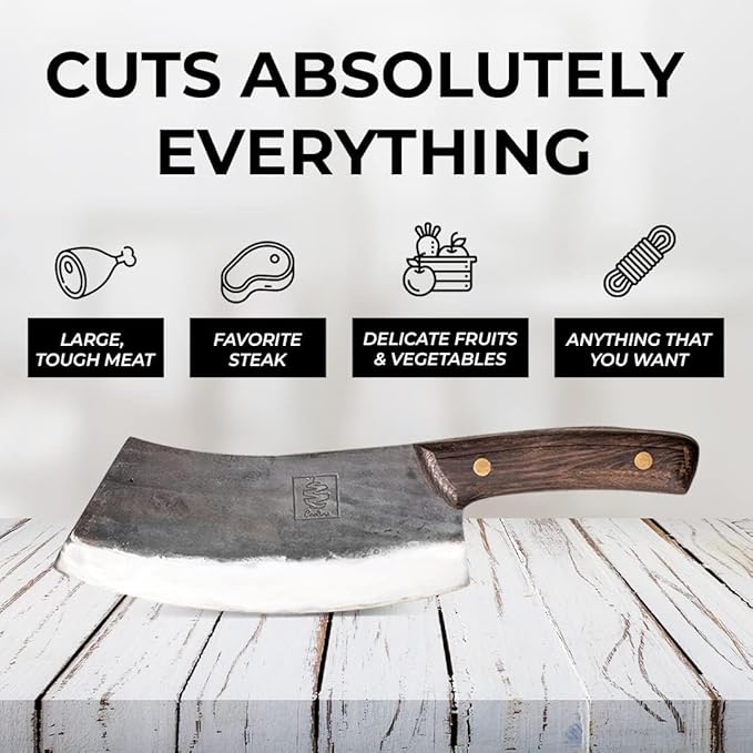 COOLINA Chef's Duo Professional Kitchen Knife Set – Hand-Forged Tungsten XL & Altomino Chef's Knives, High Carbon Steel, Perfect for Precision Chopping, Slicing, and Dicing