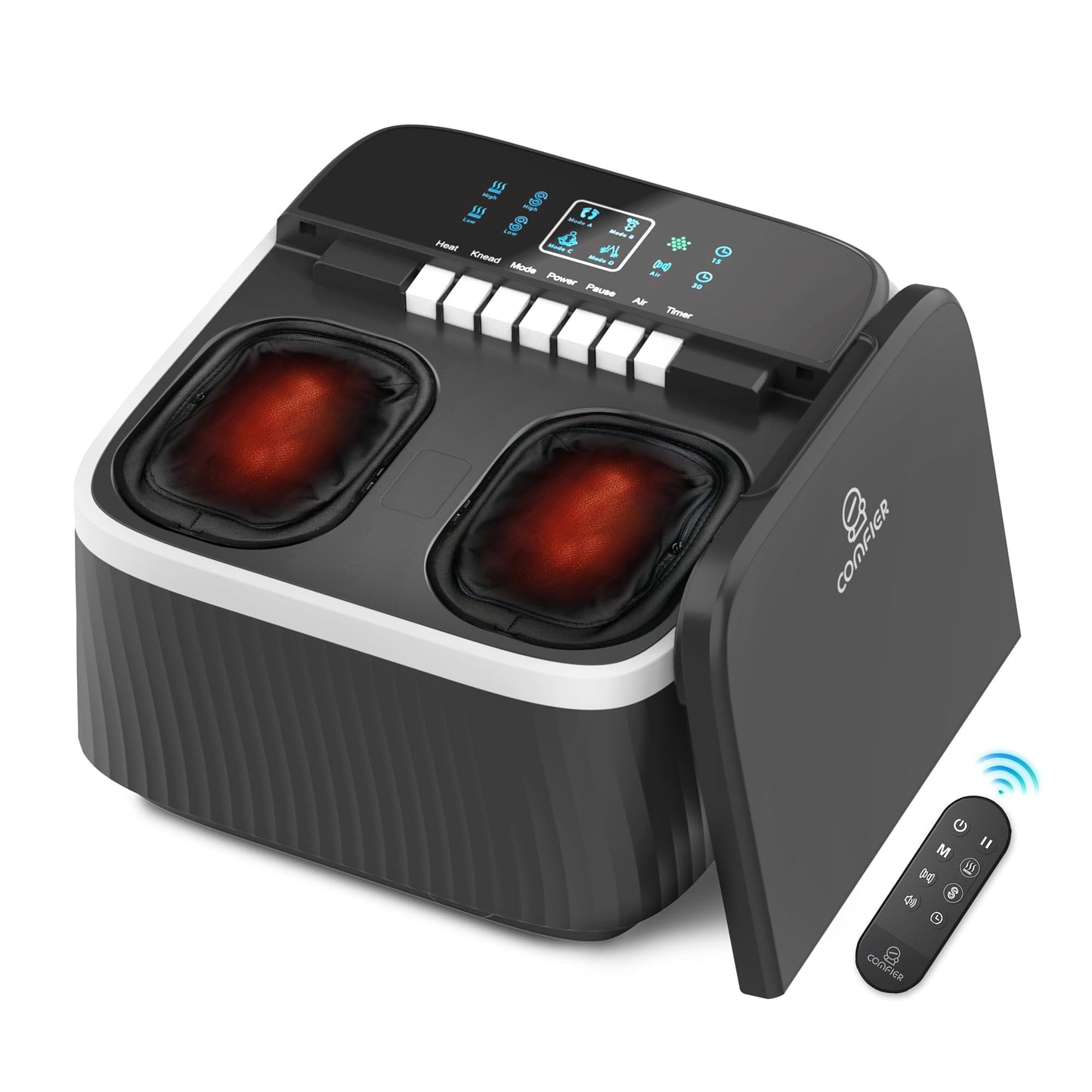 Comfier Foot Massager With Heat, Shiatsu Foot Massager Machine For Neuropathy Plantar Fasciitis, Squeeze & Rolling Foot Massage,