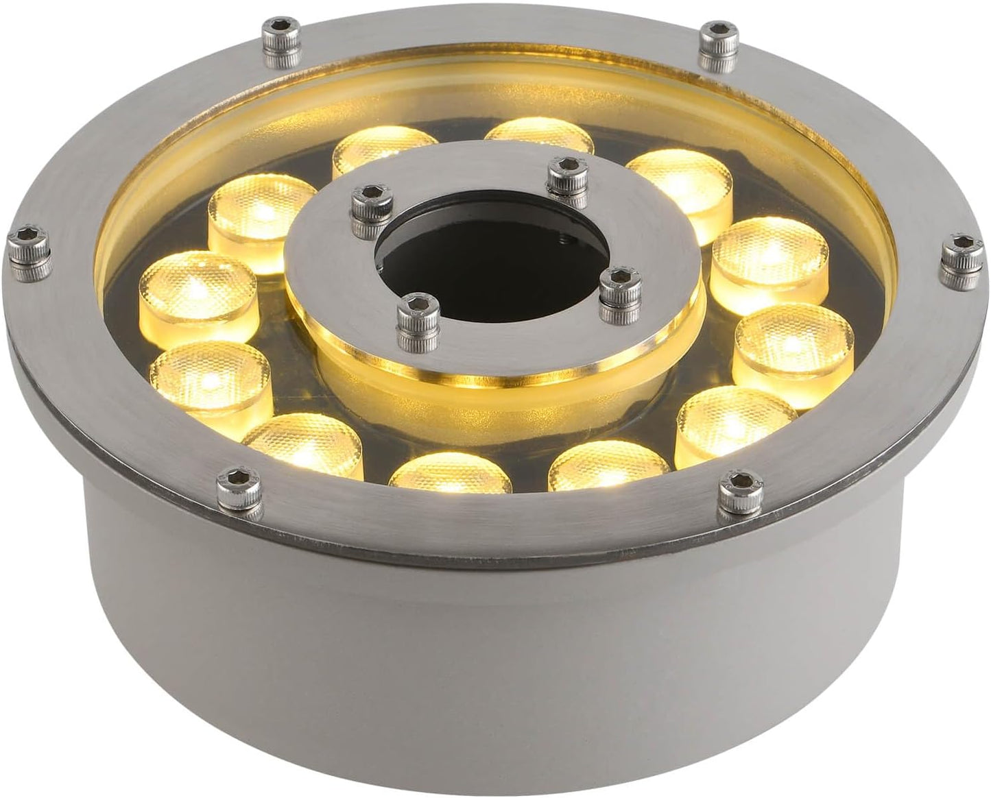 Fountain Light 12W 12V DC Warm White Waterproof Grade IP68 LED Spot Light Landscape Lighting Suitable for Fountains, Waterfalls,Pond and Grass Land（Not Include 12V Transformer）
