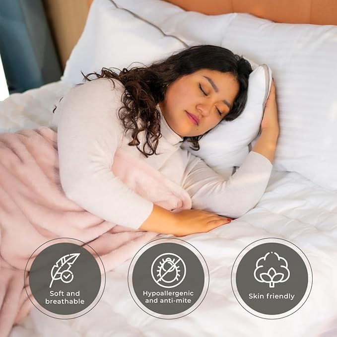 Set of 2 Bed Pillows for Sleeping King Size | Luxury Hotel Quality Gusseted Pillow | Premium Alternative Microfiber Filled | Pillow for Back, Stomach or Side Sleepers