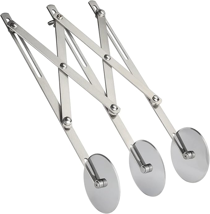 3 Wheel Pizza Cutter Stainless Steel Pastry Cutter Wheel Pasta Dough Cutter for Baking Noodle Ravioli Pizza Brownie Cookie