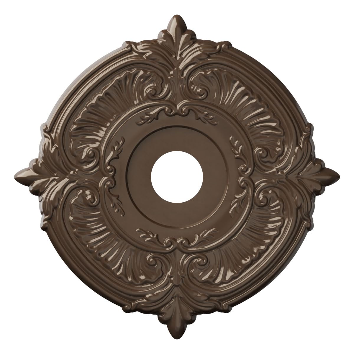 19Od X 3 1/2Id X 1P Attica Thermoformed Pvc Ceiling Medallion (Fits Canopies Up To 6 3/4), Metallic Copper