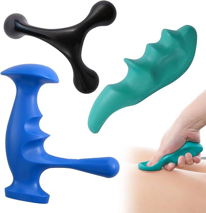 hautllaif Manual Trigger Point Massage Tool and Thumb Saver for Full Body Deep Tissue Massage, Set Include 1 Green Thumb P...