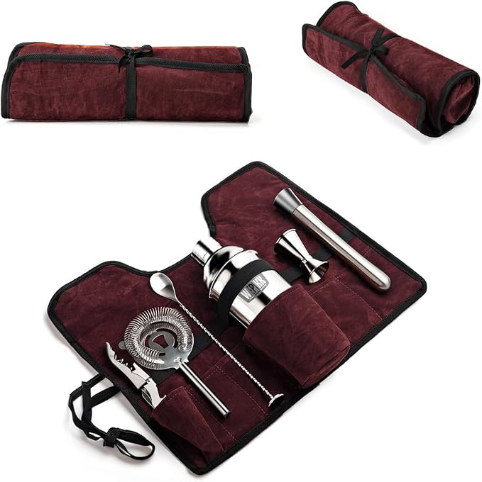 Wepikk Stainless Steel Cocktail Shaker Set, 24oz/750ml Bartender Kit Includes Strainer and Stir Stick for Home, Bar, Part...