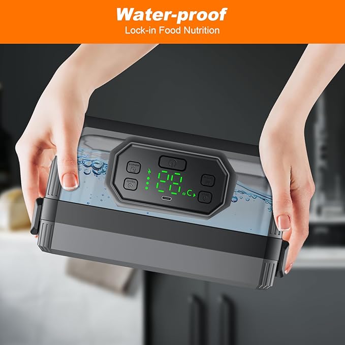 Cordless Electric Lunch Box for Adults with Timer,Rechargeable Self Heating Lunch Box for Men & Women with 1.2L SS Container,21,000mAh Battery Powered, Convenient for Work/Travel/Camping/Hiking