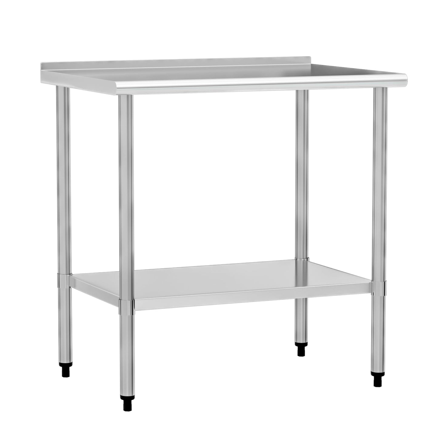 Chingoo Stainless Steel Work Table 24x36 Inch with Adjustable Undershelf & Backsplash, Heavy-Duty Prep Table for Commercial Kitchen, Restaurant, Garage, Outdoor