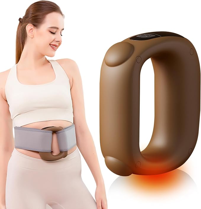 EAshuhe Hands-Free Mini Massage Gun with Heat & Waist Belt - Portable Deep Tissue Percussion Massager for Neck Shoulder Mu...