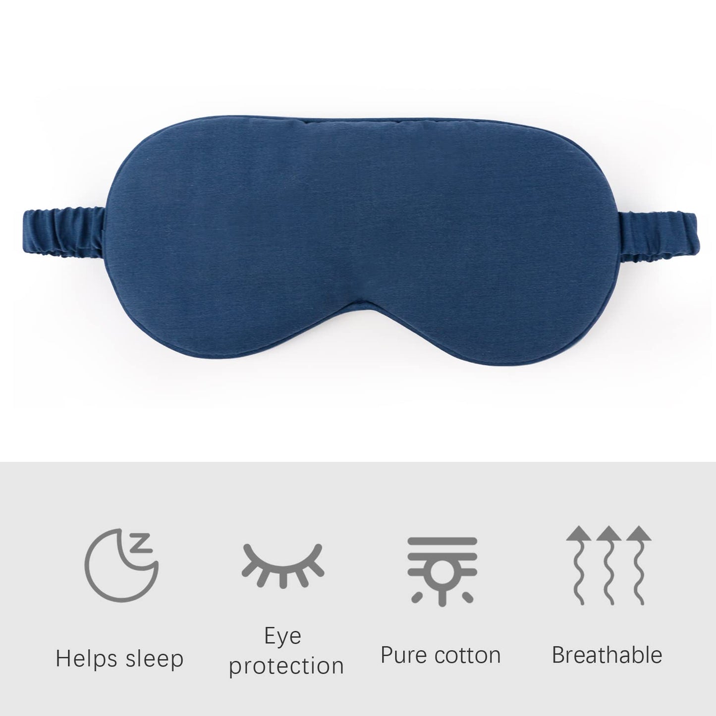 HBHLFZ Sleep Mask 2 Pack - Bamboo Viscose Fiber Sleeping Eye Mask - with Elastic Band/Headband - Comfort Sleeping Shade - for Nighttime Sleeping, Traveling & Napping（Navy Blue）