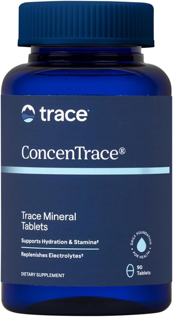 Trace Minerals ConcenTrace Trace Mineral Tablets - Supplement for Bone & Joint Support - Aids Hydration & Electrolyte Restoration - 90 Tablets (30 Servings)