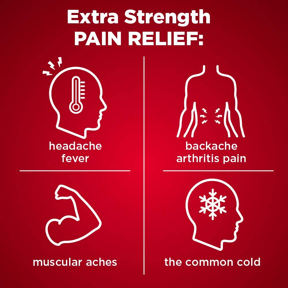 Amazon Basic Care Rapid Release Acetaminophen Caplets 500 mg, Extra Strength Pain Reliever and Fever Reducer, 400 Count (Pack of 4)