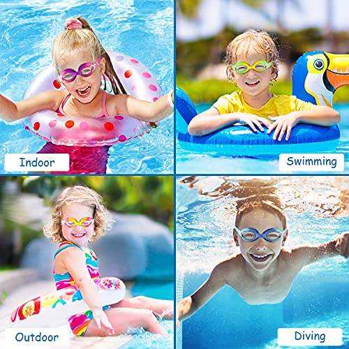 COOLOO Kids Swim Goggles, 2 Pack Swimming Goggles for Boy and Girls No Leaking Anti-Fog Waterproof Goggles for Kids 3-15