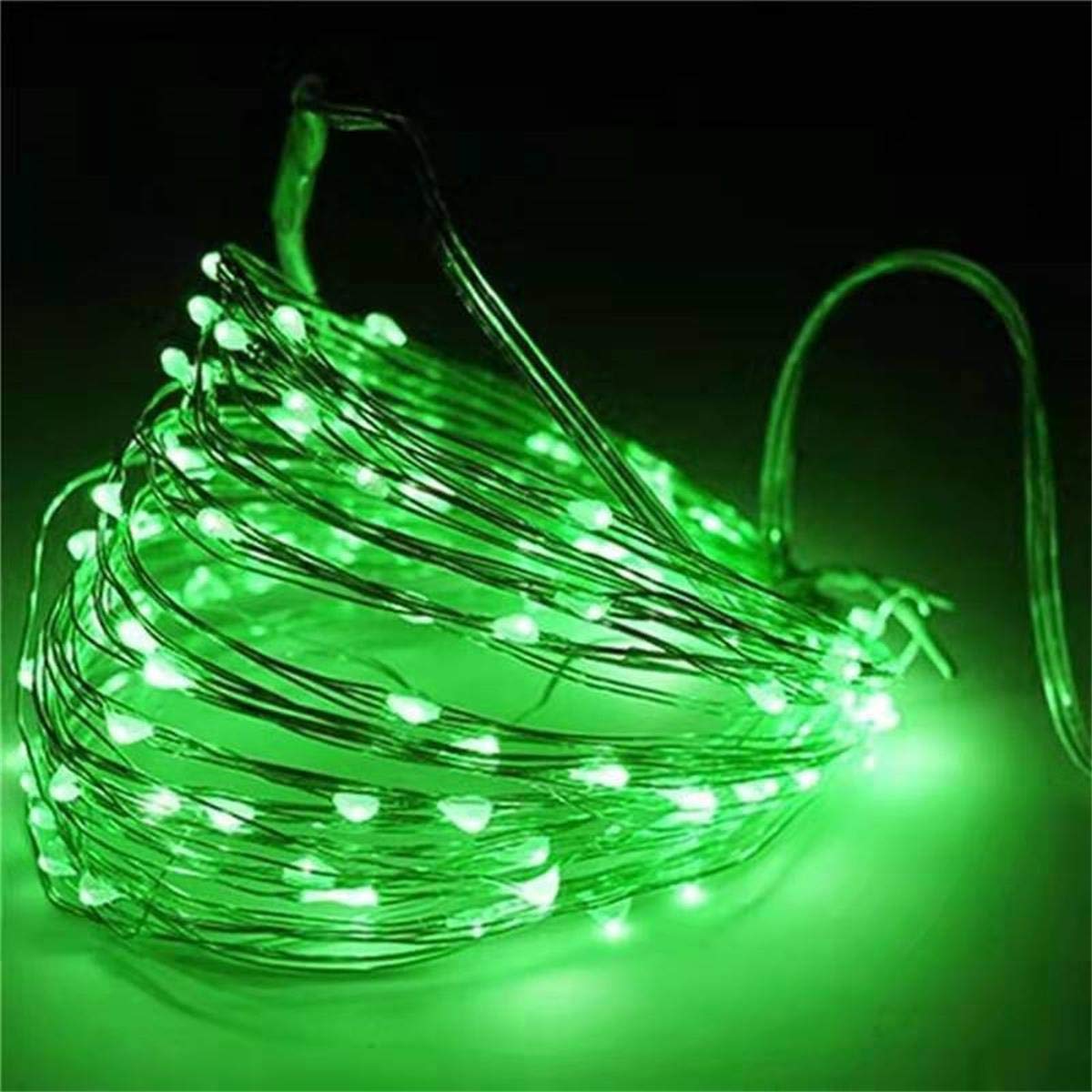 Everfit Lighting 2 Pack Battery Operated Mini LED Fairy Lights, 30 LEDs, 10ft Silver Wire, Green, Timer 6 Hours On/18 Hours Off