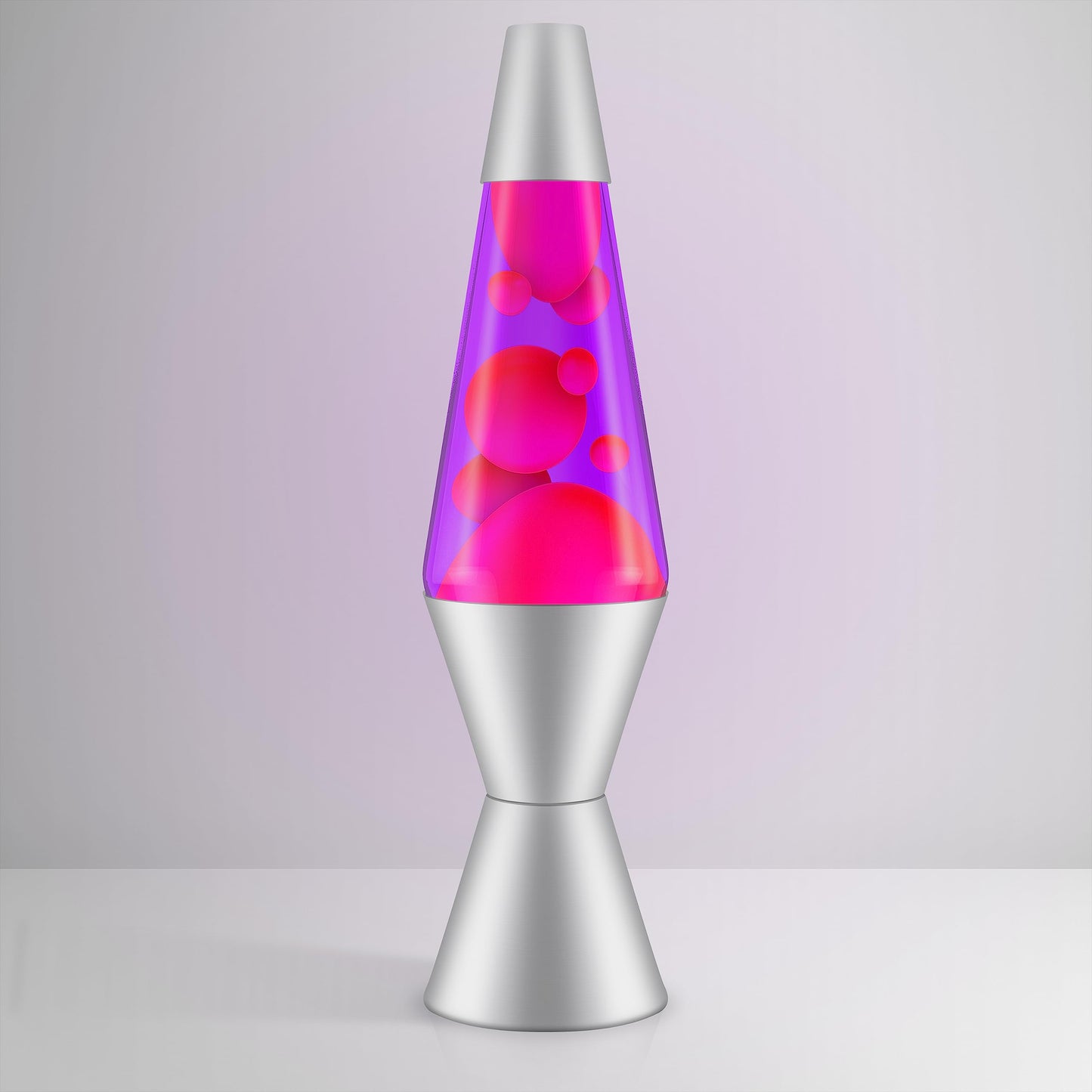 Lava Classic Motion Lamp 2121, 14.5-Inch, Pink/Purple, Glass, Silver