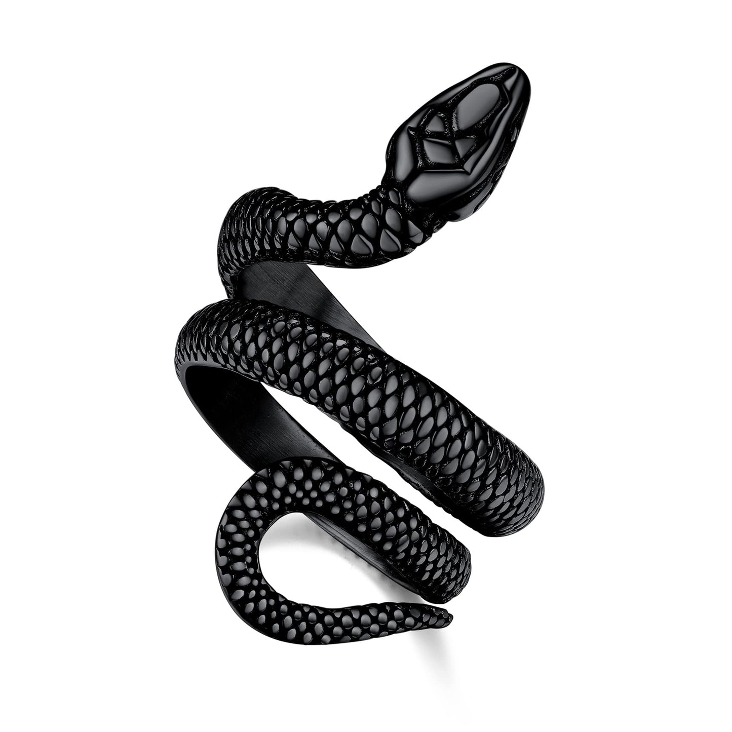 Bestyle Black Snake Ring Men Snake Rings for Women Cool Rings Snake Jewelry Gothic Punk Finger Rings Fashion Halloween Costumes