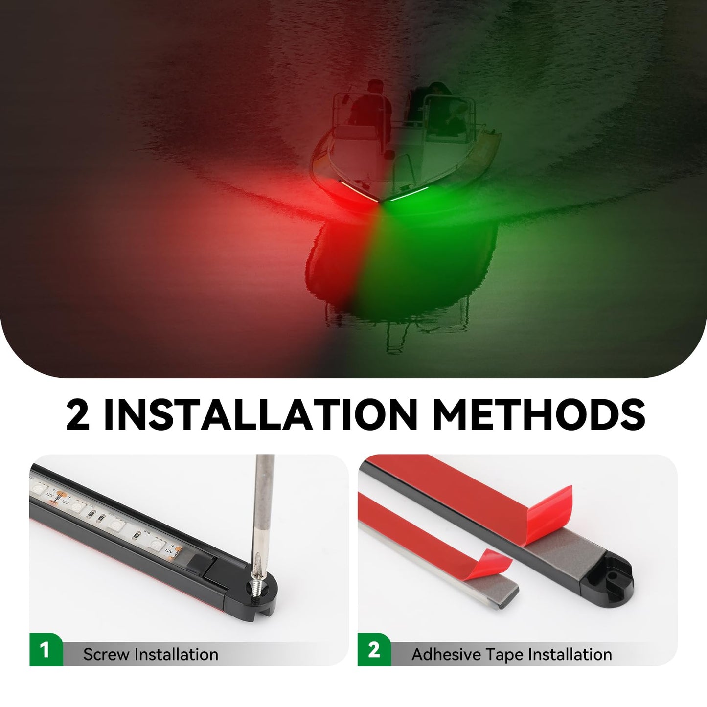 Uliteco Boats Navigation Lights  Navigation Lights For Boats Led  Waterproof Boat Red And Green Bow Lighting  Marine Fishing Lighting  Marine Nav Lights For Pontoon Bass Jon Jet Ski Kayak