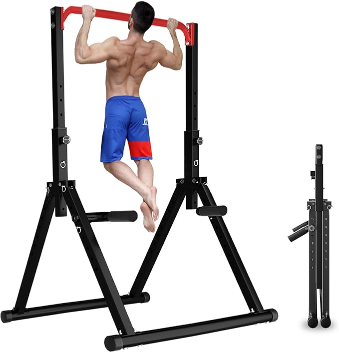 DOBESTS Power Tower Pull Up Bar Free Standing, Adjustable Foldable Pull Up Station, Home Gym Strength Training Equipment 7...