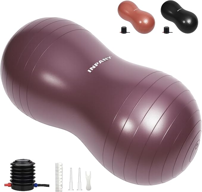 INPANY Peanut Ball - Exercise Ball for Labor Birthing, Anti-Burst Physical Therapy for Kids, Core Strength, Flexible Seati...