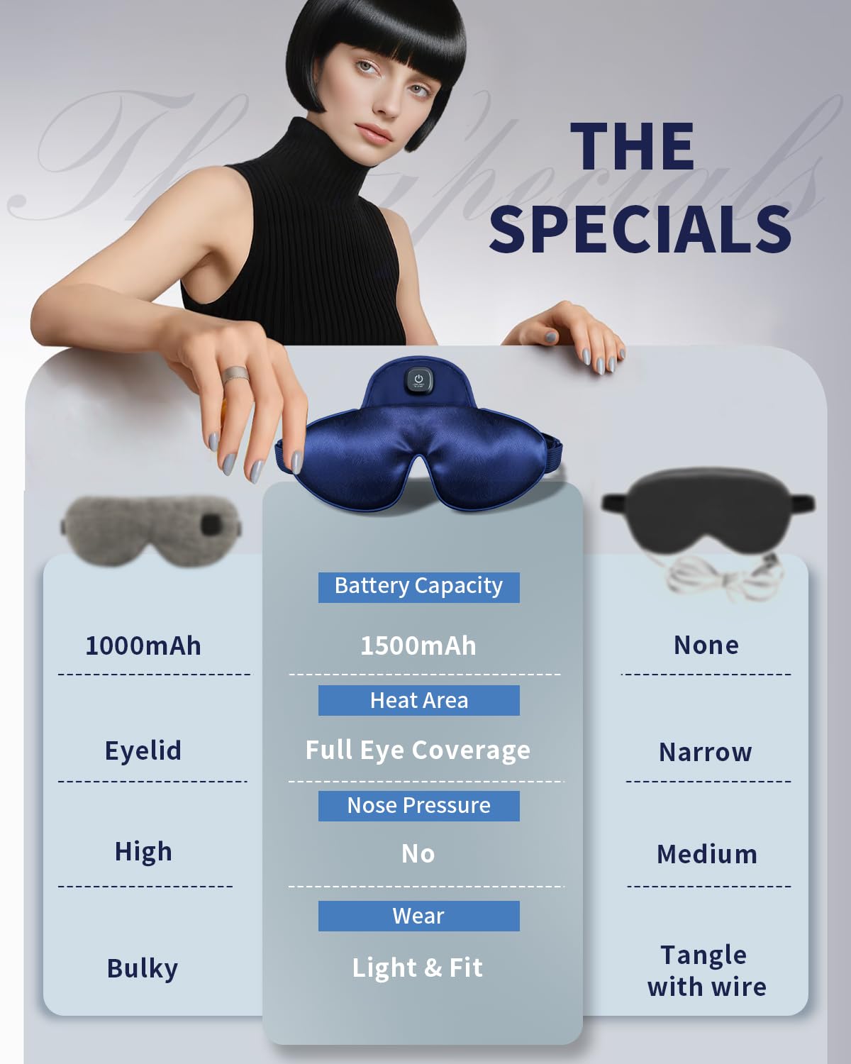 Voodoospot Stye Heated Eye Masks Cordless for Dry Eye Treatment Warm Pain Relief Compress Silk Heat Pack Eye Care Heating Pad for Migraine Blepharitis Dark Circles and Puffiness Sinus MGD Washable