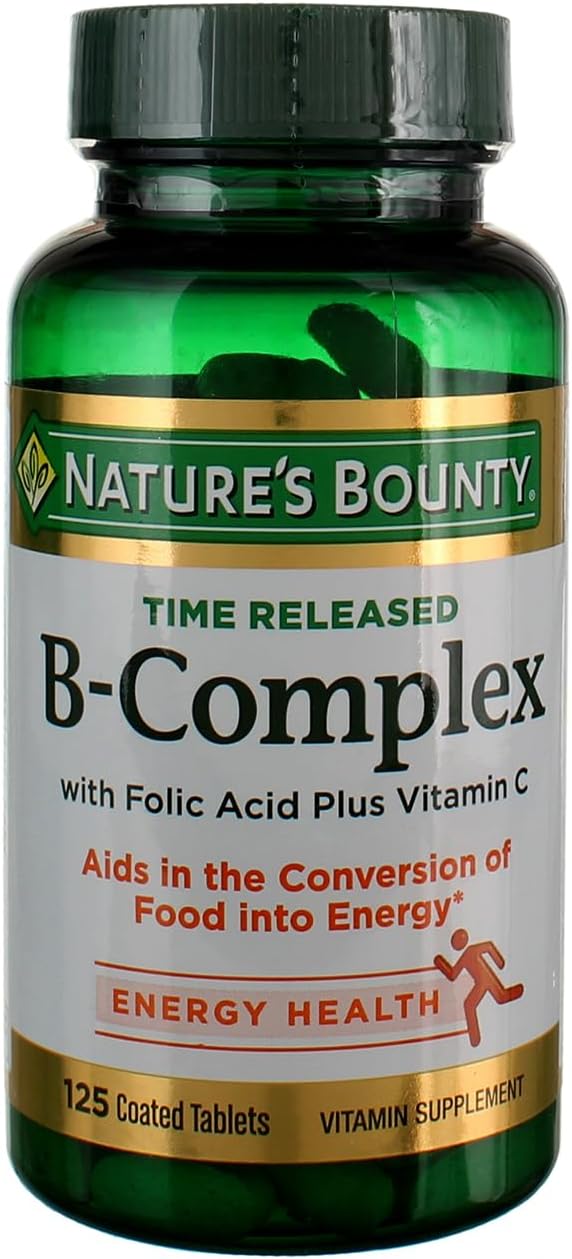 Nature's Bounty B-Complex With Folic Acid Plus Vitamin C Tablets 125 Tablets