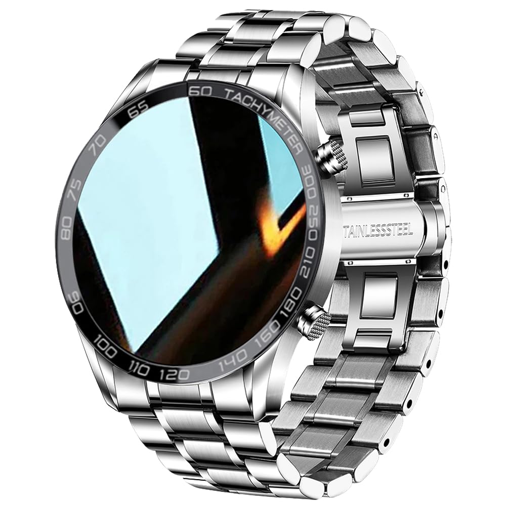 Filiekeu Men Smart Watch For Android Ios, Bluetooth Calls Voice Chat With Heart Rate/Sleep Monitor Fitness Tracker, 1.3 Full Tou