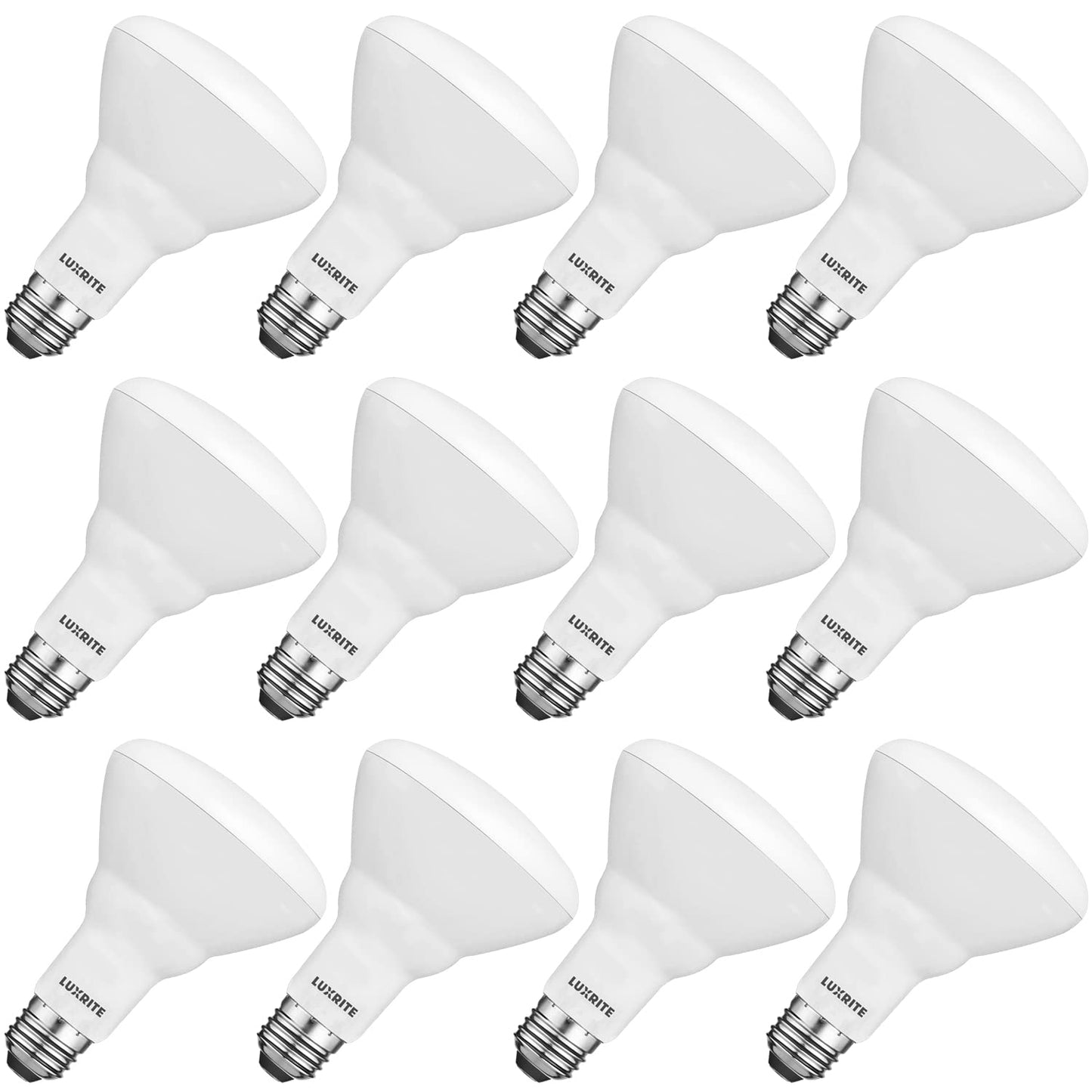Luxrite Br30 Led Bulb 12-Pack, 65W Equivalent, 6500K Daylight, Dimmable, E26 Base, Energy Star, Indoor/Outdoor, Damp