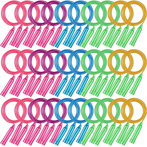 30 Pcs Jump Ropes for Kids Bulk Colorful Plastic Jump Ropes 7.5 ft Adjustable Skipping Rope for Boys Girls, Outdoor Fun Ac...