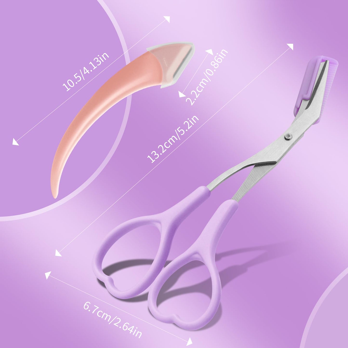 Eyebrow Scissors with Eyebrow Razor,Eyebrow Trimmer with Comb,Non Slip Finger Grips Trimmer Eyebrow Scissors, Hair Removal Beaut