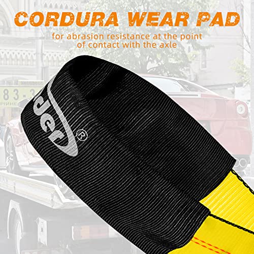 Autofonder Heavy Duty Adjustable Car Tie Down Kit with Snap Hooks -Break Strength 10,000 lbs-Working Load 3333 lbs-2 Inch ...