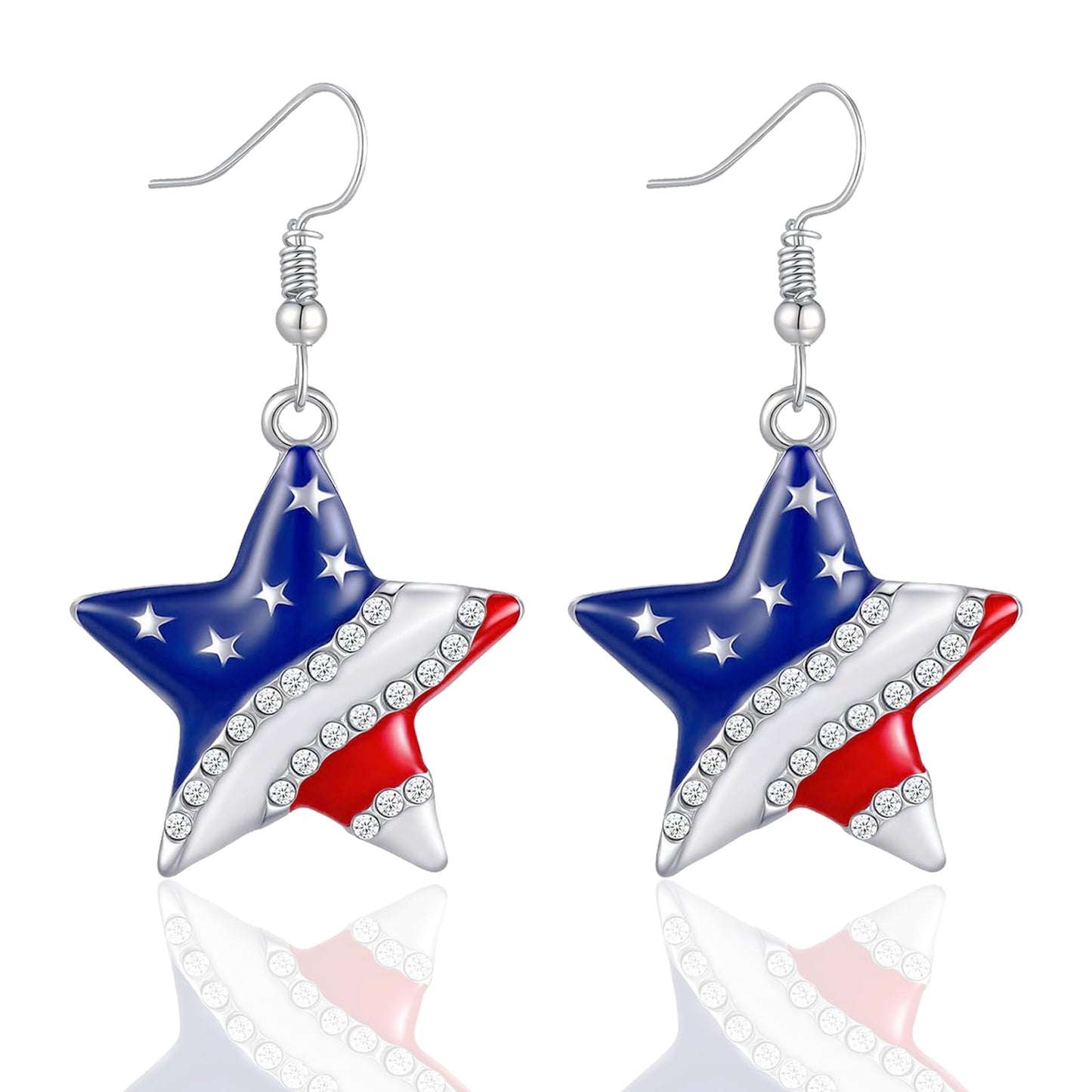 Halloween Acrylic Earrings - Cute Cat & Moon Star Design, Spooky Costume Accessories for Women, Party Favors (4th of July Star)