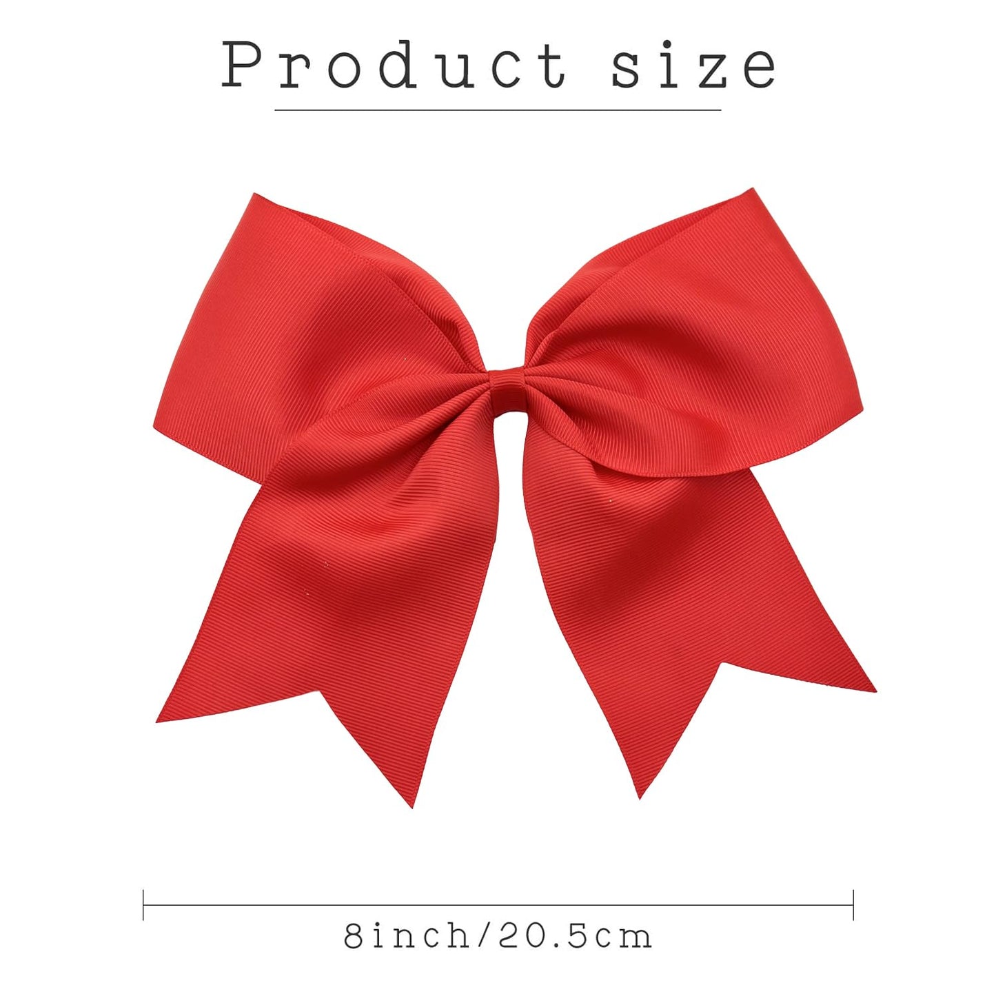 30PCS 8  Large Red Cheer Bows Hair Bows Ponytail Holder Handmade for Girls Teens Softball Cheerleader Sports (Red)