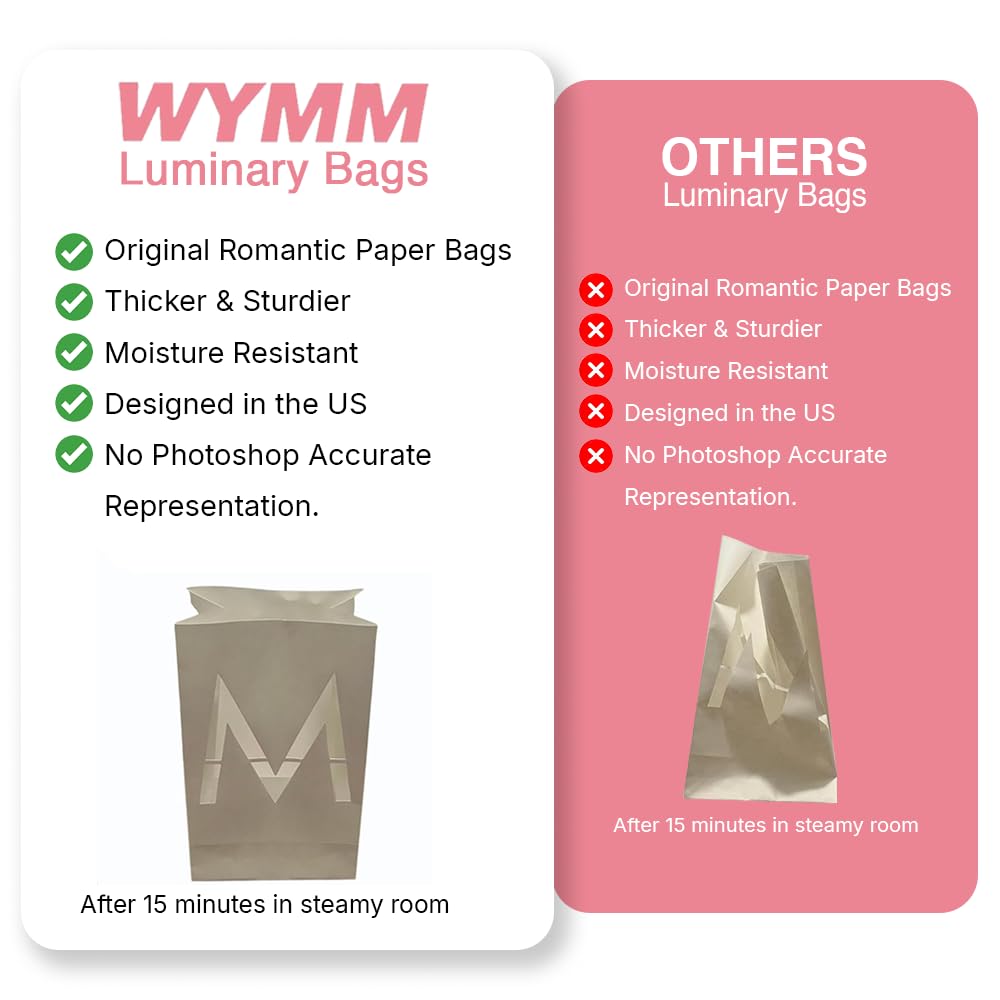Wymm Happy Anniversary Decorations Light Up Letters With Tea Lights Candles And Rose Petals Included - Luminary Paper Bags To Be Used As Happy Anniversary Banner And Anniversary Decorations Romantic