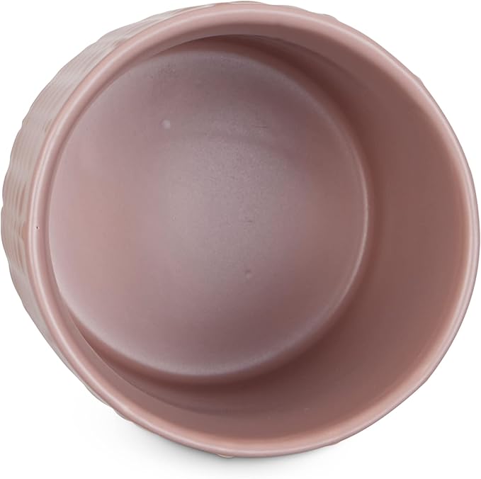 DII Kitchen Accessories Collection, Textured Matte Ceramic Canister Set, Pale Mauve, Vine, 3 Piece