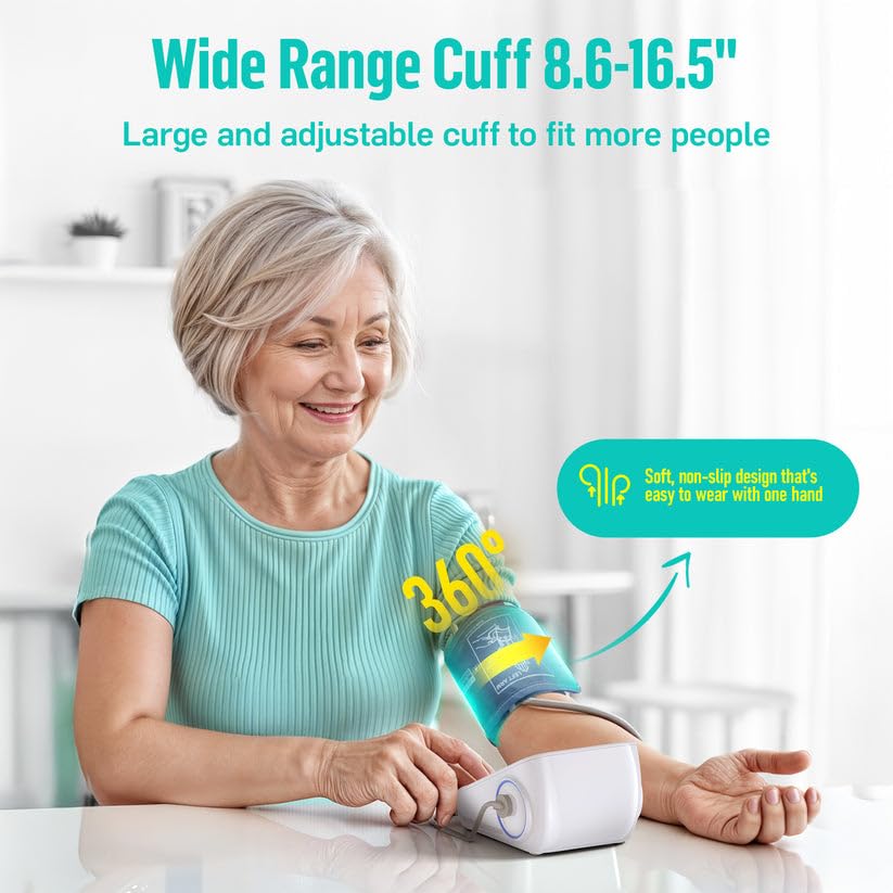 RunStar Upper Arm Blood Pressure Monitor with Wide Range Cuff (8.6'' -16.5'') for Home Use FSA&HSA Eligible, Automatic Dig...