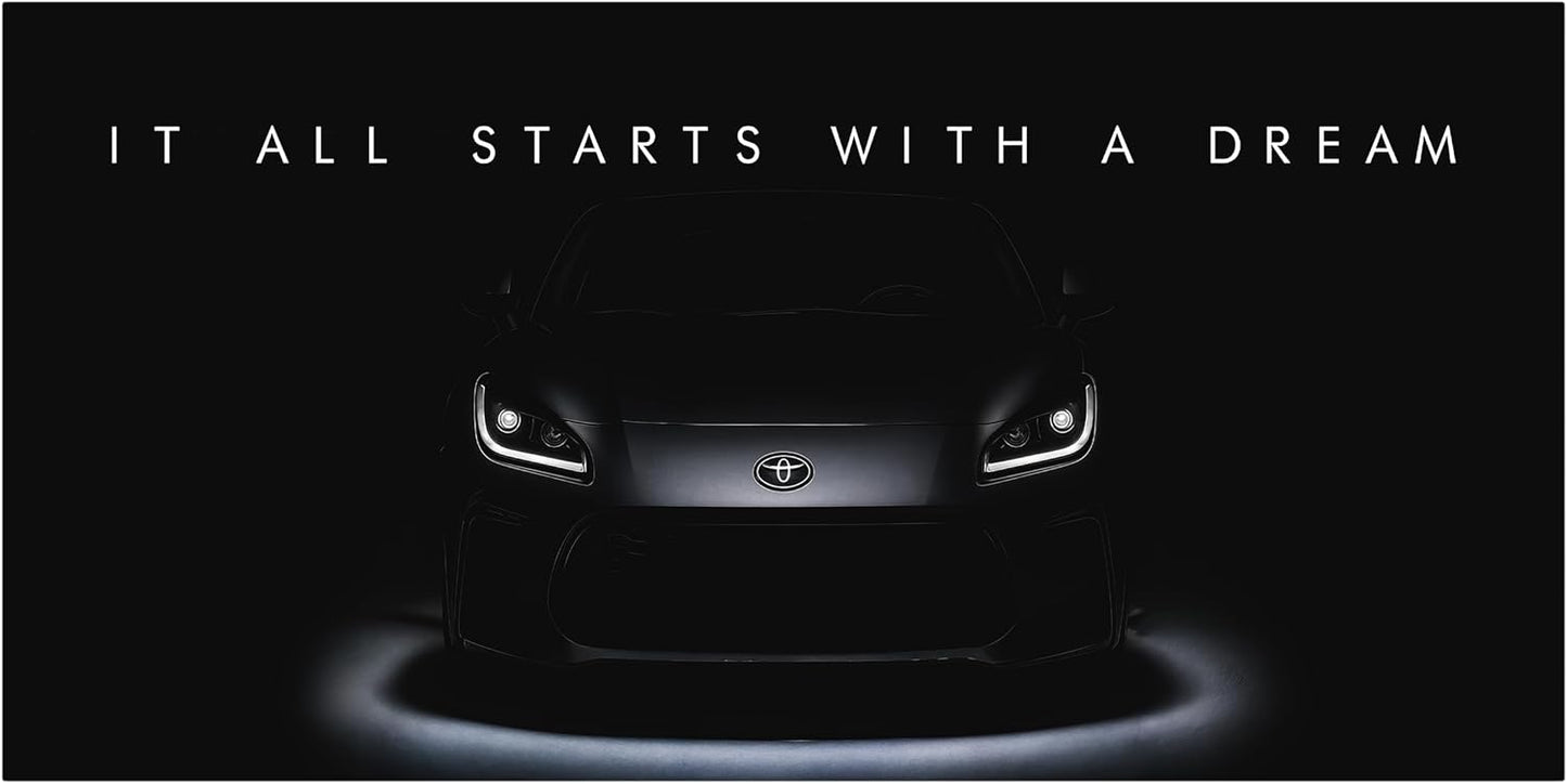 Motivational Wall Art for Office, Super Car Art Canvas, Inspirational Automotive Decor for Toyota GR86 Sportscar Lovers, Motivational Wall Decor for Home, Car Poster (24" x 48" in)