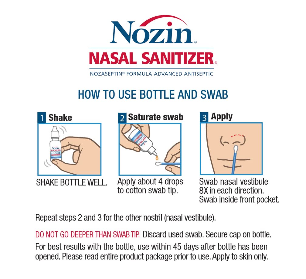 Nozin® Nasal Sanitizer® Antiseptic 12mL Bottle | Kills 99.99% of Germs | 60+ Applications | Trusted by Hospitals | Made in The USA